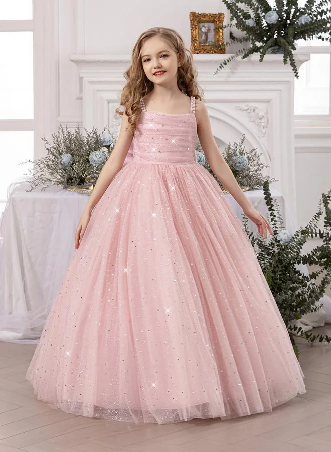 تايك تو فستان طويل بناتي مزين وتفاصيل فيونكة